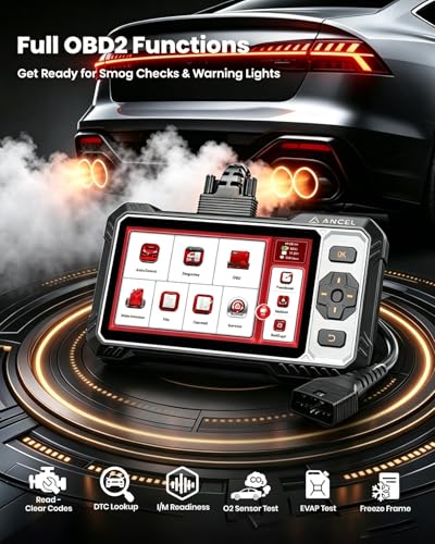 FX6000 Bidirectional Scan Tool, OBD2 Scanner Diagnostic Tool with 15+ Reset - color: Red-Black