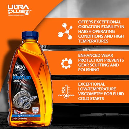SAE 85W-140 Conventional Gear Oil API GL-5 3 Quarts - size: 3 Quarts Pack