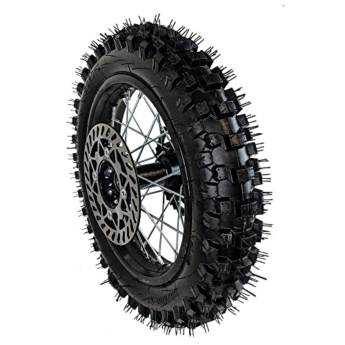 12" Rear Wheel 80/100-12 Tire Assembly For Dirt Pit Bike 125cc 140cc 150cc Apollo SSR XR CRF TaoTao Includes Brake Rotor and 428 Sprocket (12 inch) - size: 12 inch