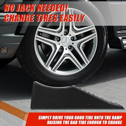 MaxxHaul 50979 Tandem Trailer Ramp (1Pc) – 5.5" Lift Height, 20,000 lbs Capacity, Non-Slip Durable PP Construction – Ideal for RVs, Campers, Trailers, and Tire Maintenance