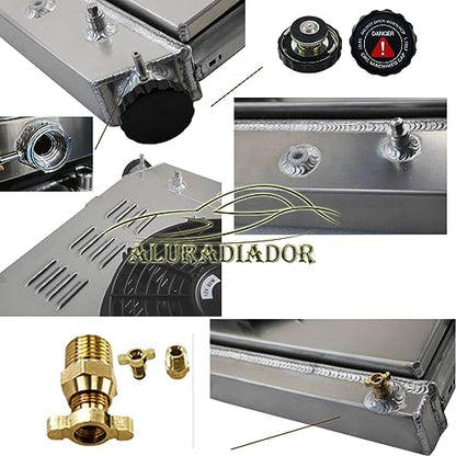 3 Row Aluminum Radiator Shroud Fan Relay for 1973-1991 Chevy C30 C20 C10 C2500 C1500 K30 K20 K10 Pickup Blazer GMC Truck 1981 1982 1983 1984 1985 1986 1988 1989 1990 Radiators