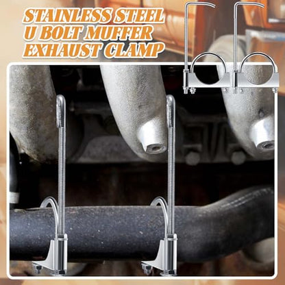 2 Pcs 2.75 Inch Universal Exhaust Clamp with Hanger - size: 2.75 Inch