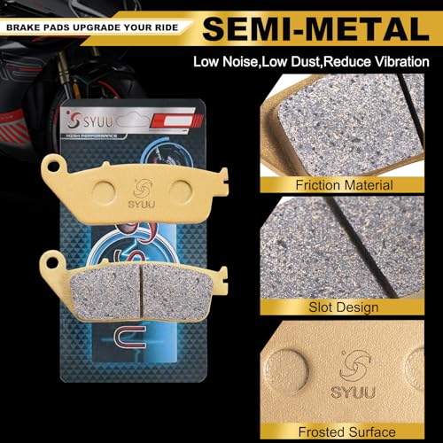 S SYUU Front Rear Brake Pads Set Compatible with Harley Davidson Dyna Street Bob, Wide Glide, Super Glide, Fatboy, Softail Deluxe, Heritage Softail Classic, Softail Custom, Softail Slim FA457F FA458R