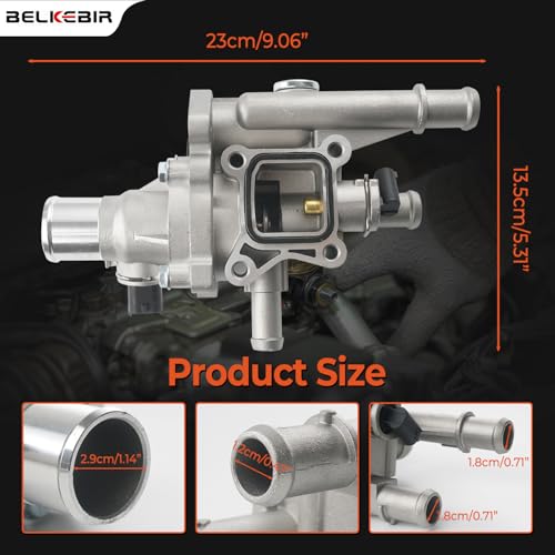 Upgraded Aluminum Engine Coolant Thermostat Housing with Sensor O-Ring, Compatible with Chevrolet Cruze 2011-2016, Sonic 2012-2018, Trax 2013-2020 1.6L 1.8L, Replaces# 25192228 25199824 902-033
