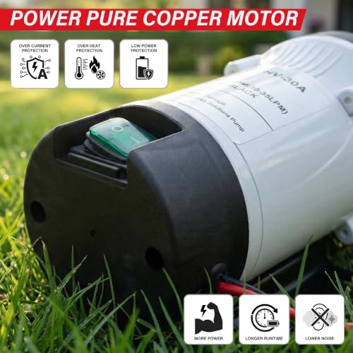 12V DC DEF Transfer Pump, 25PSI Diaphragm Self-Priming Transfer Pump