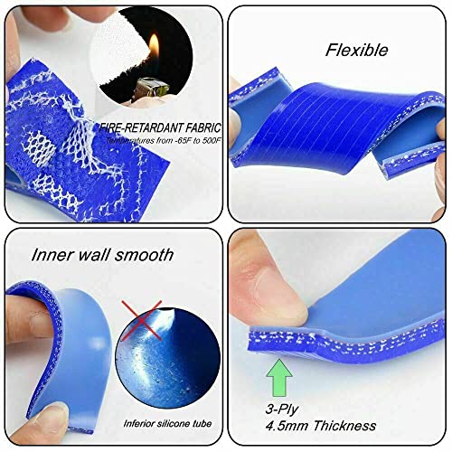 For 1991-2001 92 93 94 95 96 97 98 99 00 Jeep Cherokee XJ 6CYL 4.0L Silicone Radiator Hose Kit (blue) - color: Blue