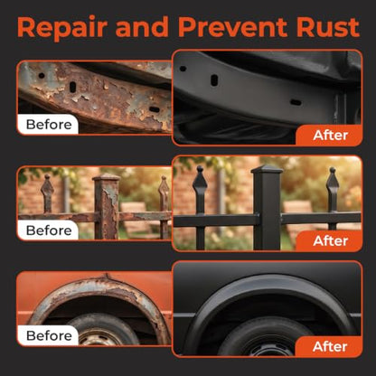 2 In 1 Rust Converter & Metal Primer, 17.5Oz Black Metal Rust Paint