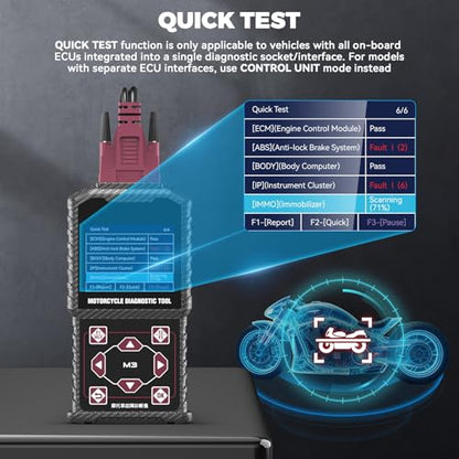 MRCARTOOL M3 OBD2 Motorcycle Scanner Tool with Euro-5 Cable