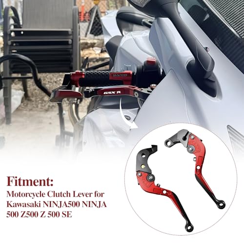 Brake Clutch Lever Set for Suzuki GSX‑R, Adjustable Levers(Red) - color: Red