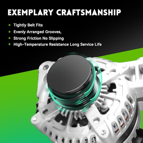 170Amp Alternator 3.6L Compatible with 2009-2017 Chevrolet Traverse, 2007-2016 GMC Acadia, 2007-2010 Saturn Outlook, 2008-2017 Buick Enclave, 1042106310 23105717 AND0481 400-52153 - size: 11252N