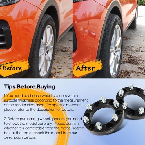OCPTY 6x5.5 Wheel Spacers 1" for Cadillac for Escalade 1999-2023 Bore 108mm - size: 1 inch