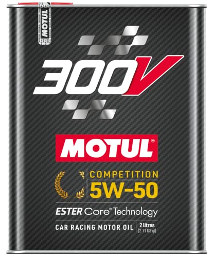 Motul 110859 300V 5W-50 COMPETITION Car Racing Motor Oil Full Synthetic Engine Lubricant 2 Liter High Performance 4-Stroke Ester Core - size: 2L