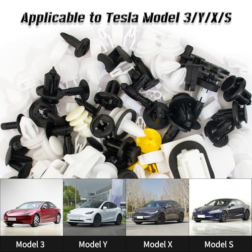 110 Pcs Tesla Clips Tesla Push Retainer Clips Tesla Model 3 Y X S Bumper & Fender Rivets for Tesla Body Interior and Exterior Retainer Fastener Clip - size: 110 Pcs For Tesla