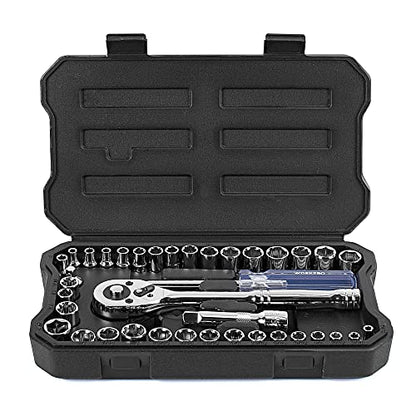 WORKPRO 39-Piece Drive CR-V Socket Set(1/4" & 3/8")
