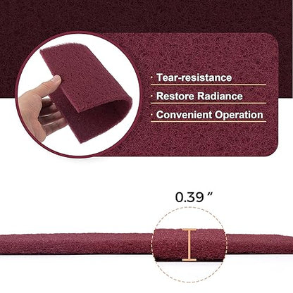 S SATC 6" x 9" 10 Pack General Purpose Scuff Pads,5 Each of Maroon and Gray Automotive Paint Primer Prep Adhesion Scratch Scuff Pads for Woodworking,Automotive Restoration - color: Maroon,Gray