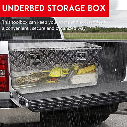 36" x 18" x 18" Truck Tool Box Pickup Truck Bed Toolbox Heavy Duty - color: Silver, size: 36" x 18" x 18"