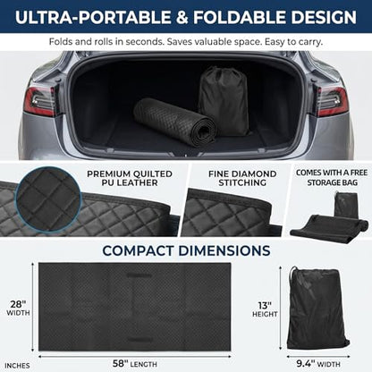60''x28'' Rolling Creeper Mat with Storage Bag, Foldable Two-Layer Automotive Mechanic Repair Mat, Mechanic Creeper for Low Clearance, Special Roads, Long-Distance Trucks, Mechanics Pad, Black