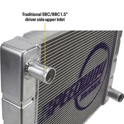 26 Inch Aluminum Radiator, For Chevy SBC/BBC, Crossflow - size: 26" Wide