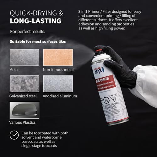 SprayMax 1K 3in1 Primer White | All-in-One Primer | Automotive Spray Paint - color: White