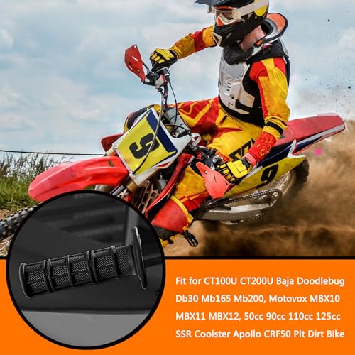 7/8" Handlebar Grips for 50cc-125cc CRF70 CRF80 TRX450 TTR90 TTR110 TTR125 PW80 RM80 DR650 KLX250 KLX300 KX65 SSR125 Pit Dirt Bike ATV Quad Motocross Motorcycles CT100U CT200U Mini Bike - color: Black