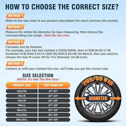 Moonet PVC Leather Spare Tire Wheel Cover Universal fit for Diameter 34-35" - size: 3XL for Tire Diameter 34-35 inch
