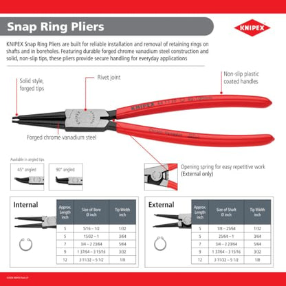 KNIPEX Tools 46 11 A1 External Straight Retaining Ring Pliers 5.75-Inch - size: 5.75 inch