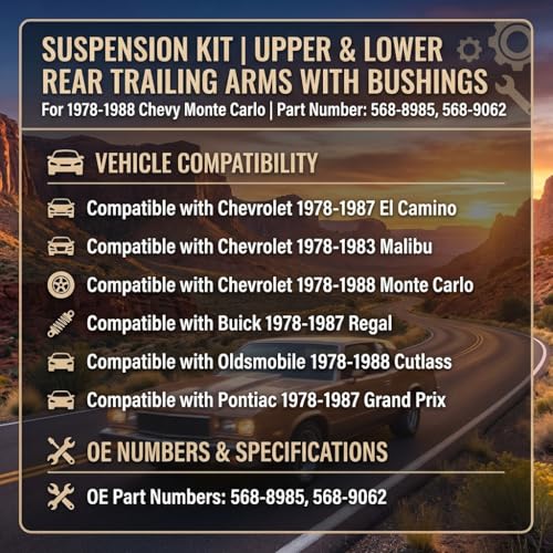 Rear Trailing Control Arm Kit for 78-88 GM G-Body Monte Carlo