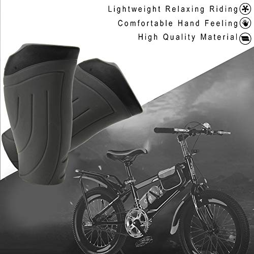 TOPCABIN Bike Grips 2PCS 90mm Length Bike Handlebar Grips Short Mini Bicycle Handlebar Grips Two-Color Rubber Ergonomic Design - color: Black+Grey 90mm Length