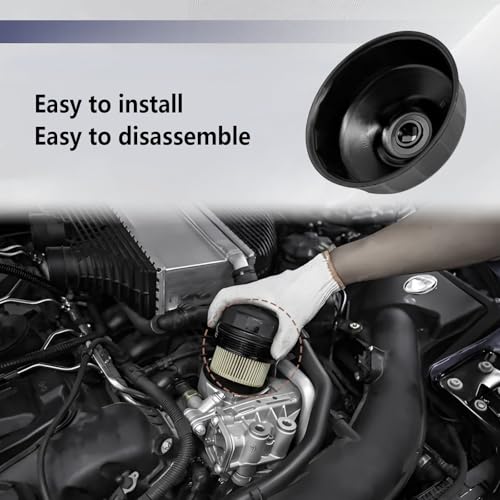 86mm 16 Flutes Oil Filter Wrench - Steel Socket Kit Compatible With BM and V0LV - Housing Caps Removal Tool