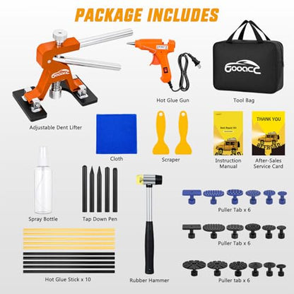 GOOACC 35 PCS Car Dent Puller Paintless Dent Repair Kit 18 Puller tabs