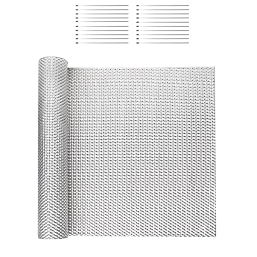 Exhaust Heat Shield Automotive 16" x 78.7", Embossed Aluminum Heat Shield Kit with 20PCS Cable Metal Ties for Muffler Exhaust Wrap, Heat Barrier,Car Exhaust Sheet - size: 16" x 78.7"