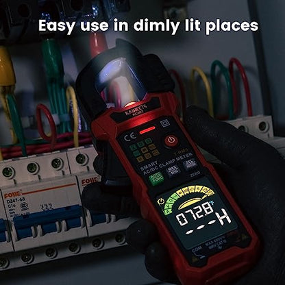 KAIWEETS Digital Clamp Meter 4-Mode Smart-Select Auto-Ranging DC Amp Tester