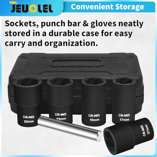 6PCS Twist Lug Nut Socket Set, 1/2" Drive Bolt Nut Extractor Tool - color: 6pcs Lug Nut Extractor 1/2 Inch Drive