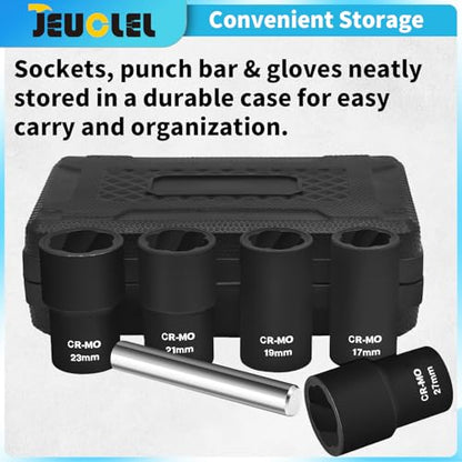 6PCS Twist Lug Nut Socket Set, 1/2" Drive Bolt Nut Extractor Tool - color: 6pcs Lug Nut Extractor 1/2 Inch Drive