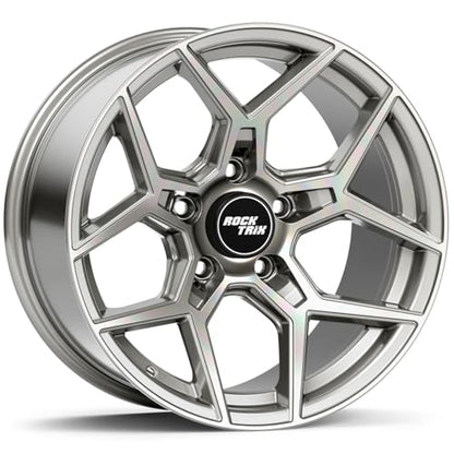 RockTrix RT105 18 inch Wheel, 18x9, 5x150, 12mm Offset, Machined Silver - color: Machined Silver, size: 18x9 -12mm offset