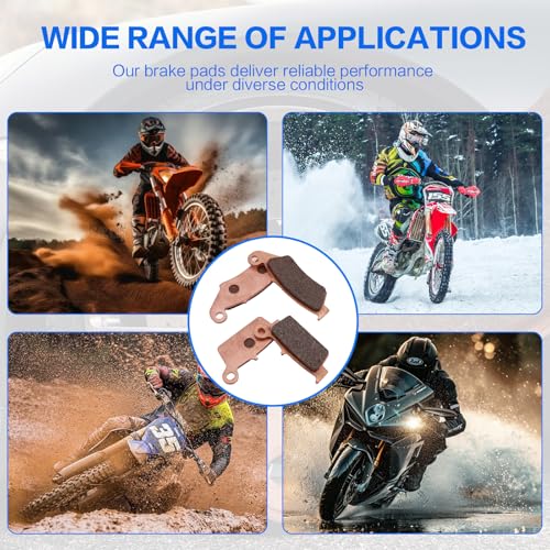 Front and Rear Brake Pads for Honda XR650L XR250 XR400 XR650 CR125 CR250 Suzuki DRZ400 DRZ400SM RM125 Yamaha YZ125 YZ250 WR250 Kawasaki KX125 KX250