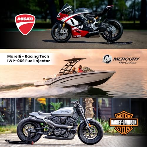 Magneti Marelli IWP-069 Fuel Injector High-Performance 480cc/min Flow Rate, 14.5 Ohms High Impedance, OEM Replacement for Ducati Superbikes, Mercruiser Marine Engines, and Harley-Davidson Motorcycles