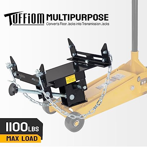 TUFFIOM Transmission Jack Adapter for Cars, Trucks, and Other Vehicles, 1100 lbs/0.5 T Loading Gearbox Removal Adaptor for Hydraulic Floor Jack Conversion with Removable Saddle Shaft