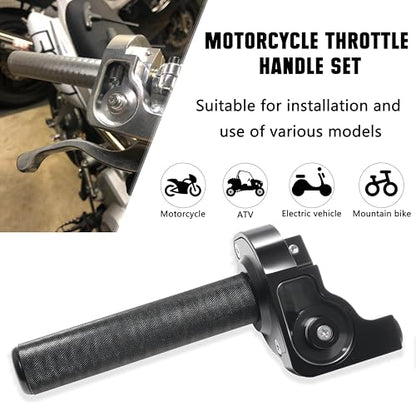 Motorcycle Throttle Assembly,7/8" Quick Twist Throttle Grips with Throttle Cable Aluminum Alloy Universal for CRF KLX SSR TTR 110 125 150 250cc Dirt Pit Bike ATV Mini Bike - color: Black