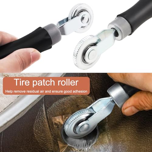 Windance Tire Repair Patch Tools,Tire Buffing Wheels 42mm 55mm for Cars Trucks Motorcycles Bicycles Electric Bicycles with Tire Patch Roller, Scraping Cutter, Tire Grinding Polishing Accessories Kit