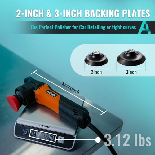 AUTIWOZ Mini 2/3inch Car Buffer Polisher, 12mm Random Orbital DA Kit - size: k2