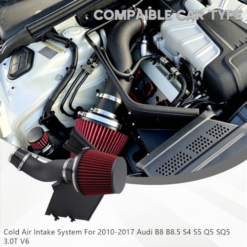 Cold Air Intake System Compatible with 2010-2016 Audi B8/B8.5 Q5 S4 S5 SQ5 3.0T V6 Increases Horsepower & Torque - size: 10-16 Audi S4/S5/Q5 B8 B8.5 3.0T