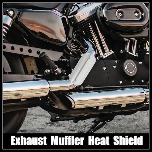 1 Set Motorcycle ATV 5.67" Stainless Steel Exhaust Muffler Pipe Heat Shield Cover Guard Protector Silver Tone Durable Material