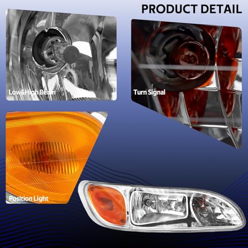 Headlight assembly Assembly Fits for 2005-2016 Peterbilt 325 386 387 - color: Right/passenger side