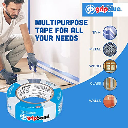 Professional-Grade Blue Painters Tape 1.5 Inch Wide, 1 Roll - size: 1.5 in/1.41 (Single Roll)
