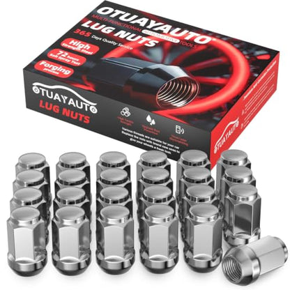 OTUAYAUTO 7/16-20 24PCS Chrome Lug Nuts, Replacement for 1969-1987 Chevy - color: Silver, size: 7/16-20, style: 24 PCS