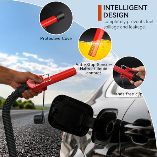 Fuel Transfer Pump with Auto-Stop,4.2 GPM electric gas can pump. - color: Red