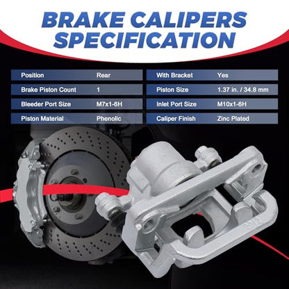19B2780 19B2781 Rear Disc Brake Calipers Compatible with 2002-2018 Altima - size: Rear 19B2780+19B2781