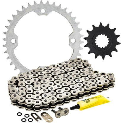 NICHE Drive Sprocket Chain Combo for Yamaha Raptor 700 YFZ450R Front 14 Rear 38 Tooth 520V O-Ring 98 Links - size: O-Ring Chain