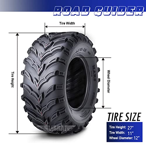 ROADGUIDER Set of 2 ATV UTV Tires 27x11-12 27x11x12 6PR - size: 27x11-12